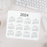 Classic Simple Black And White 2024 Calendar Mouse Pad at Zazzle