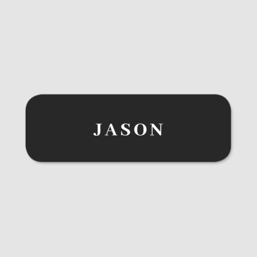Classic Simple Black and White Modern Professional Name Tag