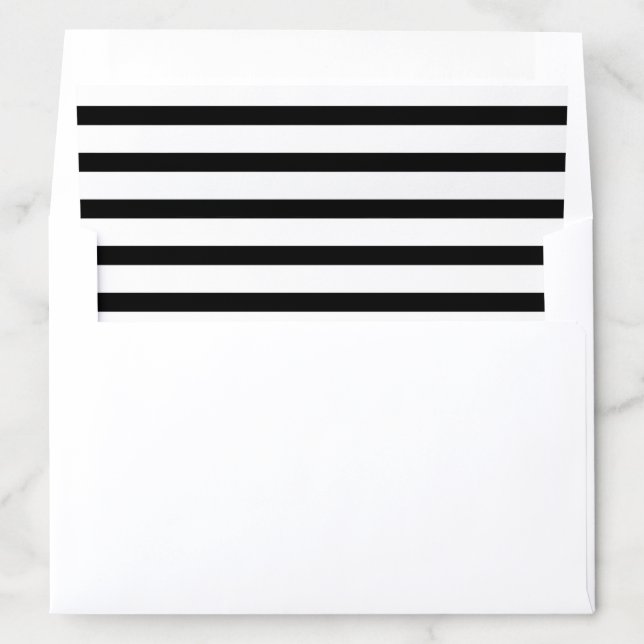 Classic Simple Black and White Stripe Envelope Liner (In Envelope)