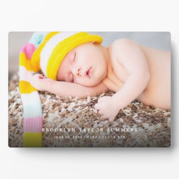 Classic Simple Black Gradient Modern Baby Photo Plaque by fatfatin_box at Zazzle