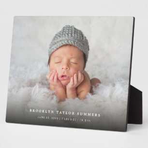 Classic Simple Black Gradient Modern Family Photo Plaque