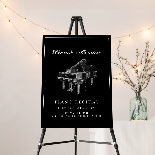 Classic Simple Black Piano Recital Foam Board (In Situ (Stand))