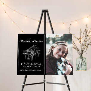 Classic Simple Black Piano Recital Photo Foam Boar Board