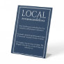Classic Simple Blue Local Recommendations Sign
