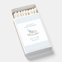 Classic Simple Blue Rocking Horse Boy Baby Shower