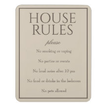 Classic Simple Brown House Rules Guest Sign