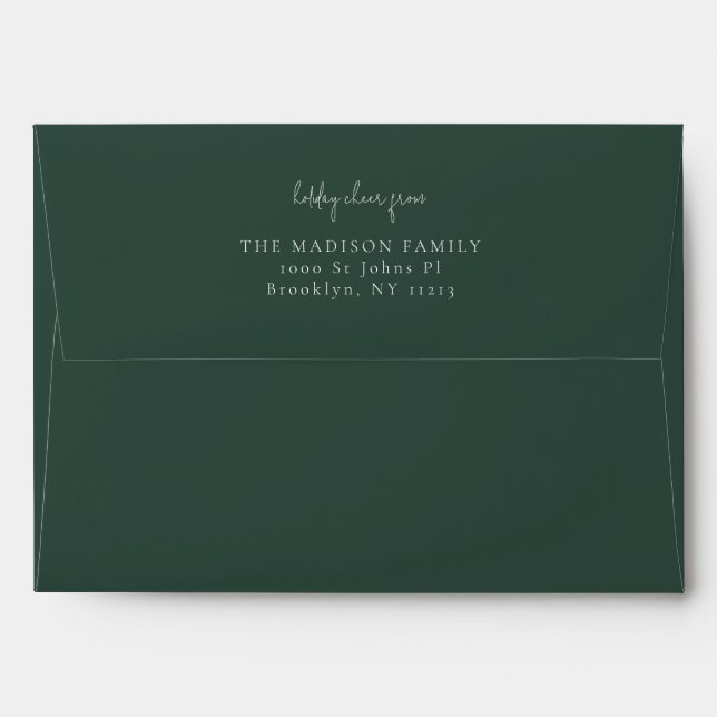 Classic simple Brunswick Green personalized  Envelope (Back (Top Flap))