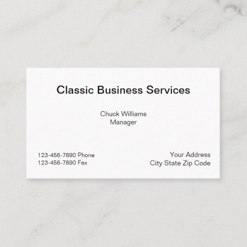 Classic Simple Business Cards