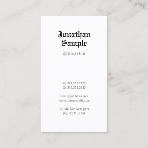 Classic Simple Chic Design Old English Nostalgic Business Card