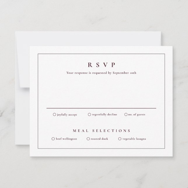 Classic Simple Clean Elegant Wedding  Invitation (Front)