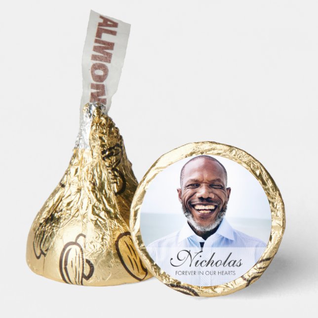 Classic Simple Custom Photo Memorial Funeral Hershey®'s Kisses® (Front)