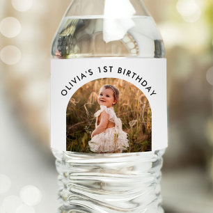 Classic Simple Custom Photo Water Bottle Label