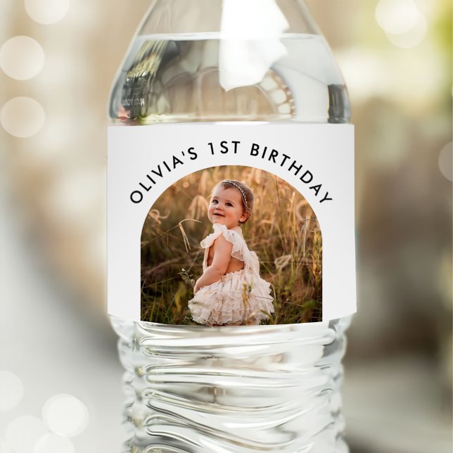 Classic Simple Custom Photo Water Bottle Label (Creator Uploaded)