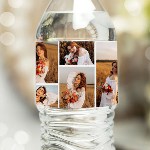 Classic Simple Custom Photo Water Bottle Label