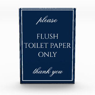 Classic Simple Dark Blue Bathroom Septic Block