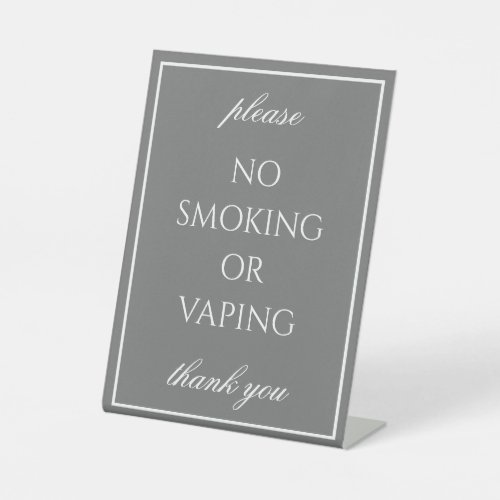 Classic Simple Dark Gray No Smoking Tabletop Sign