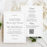 Classic Simple Elegance All in One Wedding Invitation<br><div class="desc">A tasteful wedding invitation with classic simplicity and a convenient all-in-one format, this design features a thin silver lined border surrounding your text and embellished with calligraphy flourishes. You can add, remove or adjust the placement of the text to suit your needs. The ever popular white background adds to the...</div>
