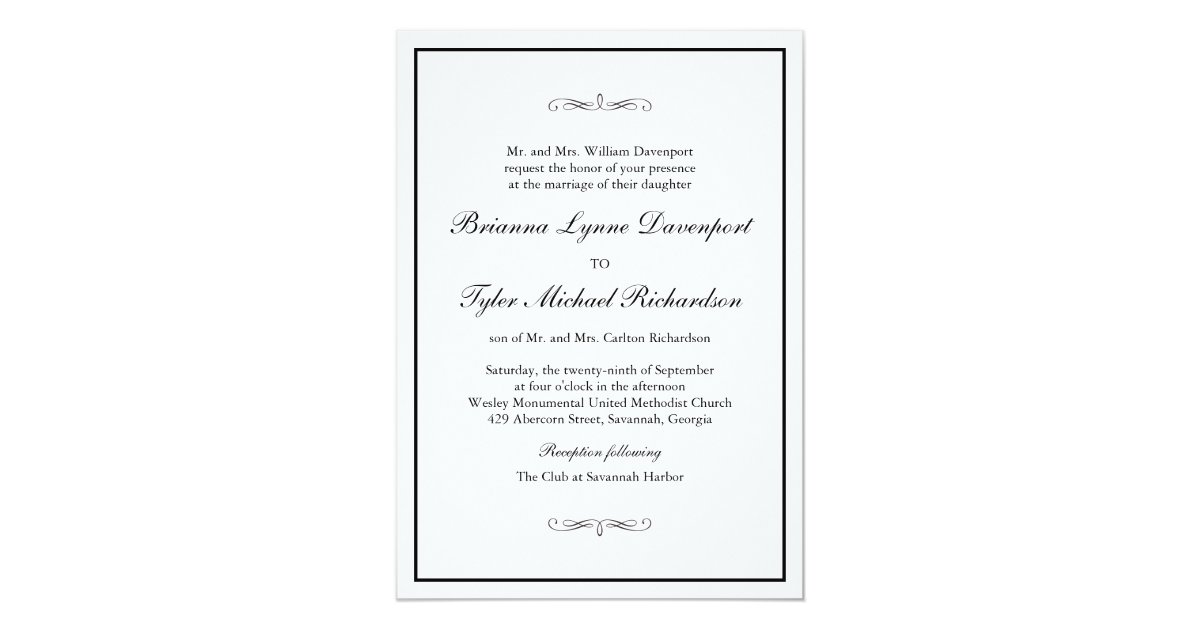 Classic Simple Elegance Wedding Invitation | Zazzle.com