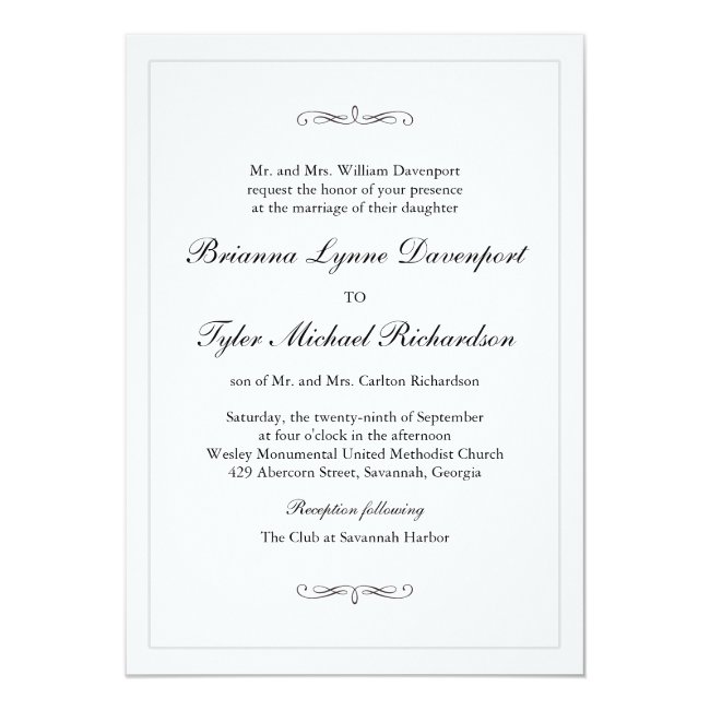 Classic Simple Elegance Wedding Invitation