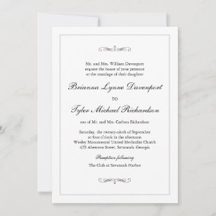 classic formal wedding invitations