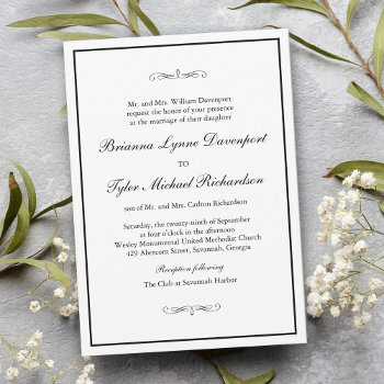 Classic Simple Elegance Wedding Invitation by Oasis_Landing at Zazzle