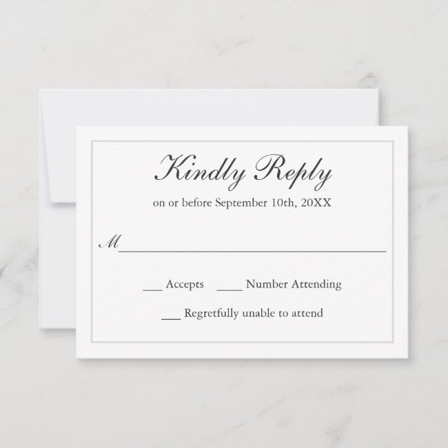 Classic Simple Elegance Wedding RSVP