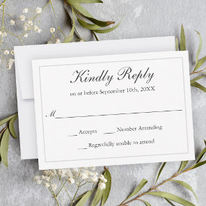 Classic Simple Elegance Wedding RSVP Card