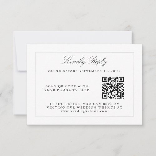 Classic Simple Elegance Wedding RSVP with QR Code