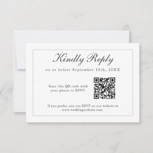 Classic Simple Elegance Wedding RSVP with QR Code