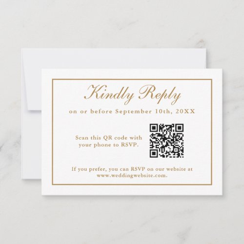 Classic Simple Elegance Wedding RSVP with QR Code