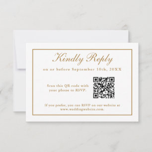 Classic Simple Elegance Wedding RSVP with QR Code Card