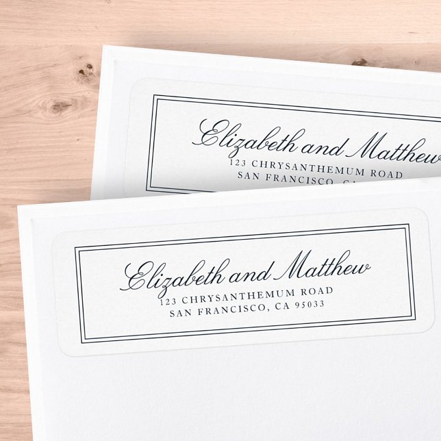 Classic Simple Elegant Chic Wedding Return Address Label (Creator Uploaded)