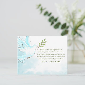 Classic Simple Elegant Dove Memorial Bereavement Note Card