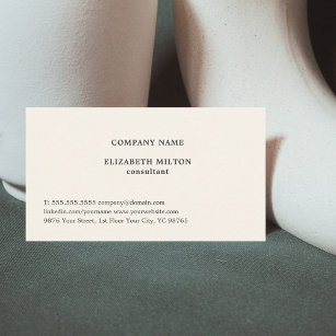 Classic Simple Elegant Light Pastel Consultant Business Card