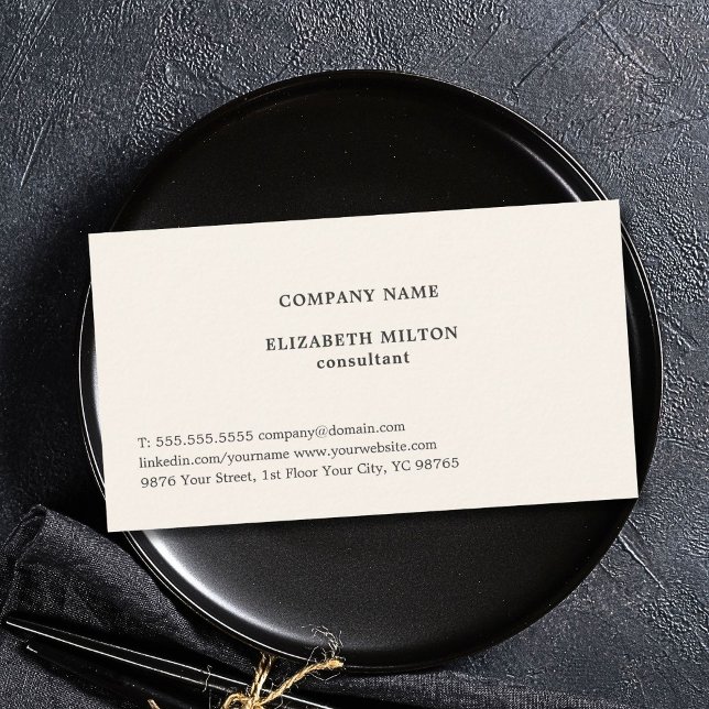 Classic Simple Elegant Light Pastel Consultant Business Card (Creator Uploaded)