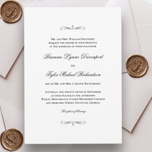 Classic Simple Elegant Wedding Invitation