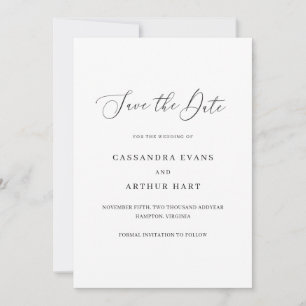 Classic Simple Elegant Wedding Save The Date