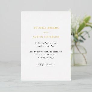 Classic Simple Elegant Wedding Save the Date Foil Invitation