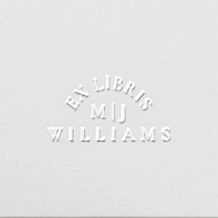 Classic Simple Ex Libris Initials Last Name Book Embosser