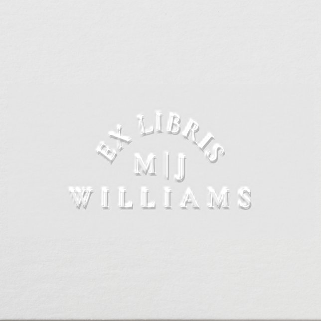 Classic Simple Ex Libris Initials Last Name Book Embosser (Design)