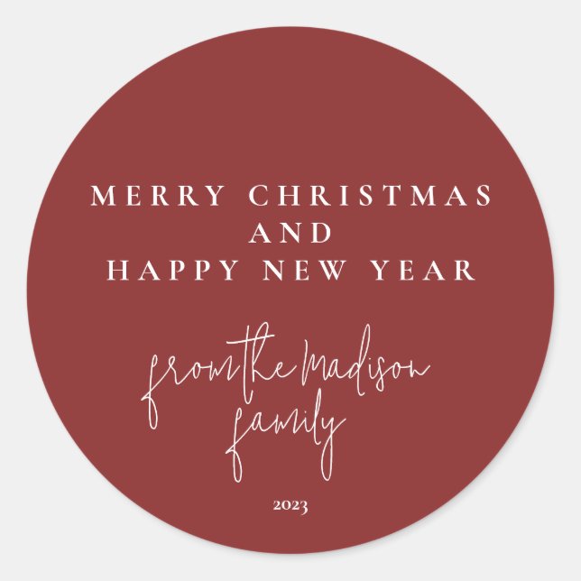 Classic simple Falu red  Round Sticker (Front)