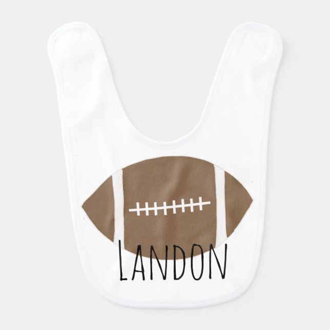 Classic Simple Football Baby Bib (Front)