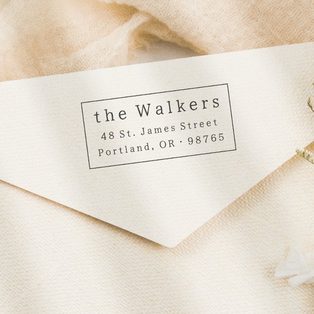 Classic Simple Frame Name & Address Rubber Stamp (Stamp Mock-up)