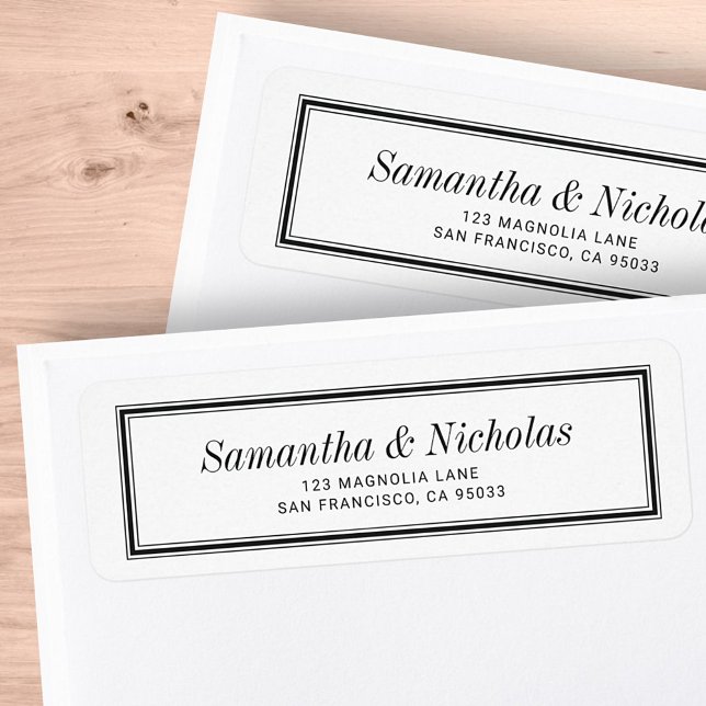 Classic Simple Frame Wedding Return Address Label (Creator Uploaded)
