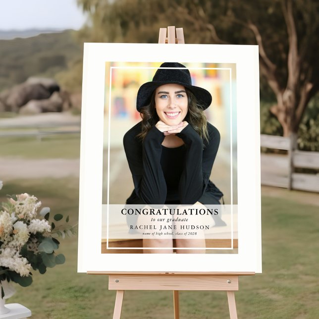 Classic Simple Graduate Photo Congratulations Foam Board (Creator Uploaded)
