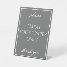 Classic Simple Gray Bathroom Septic Counter Sign