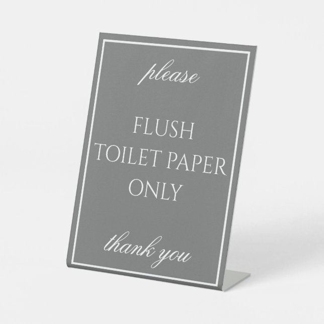 Classic Simple Gray Bathroom Septic Counter Sign (Front)