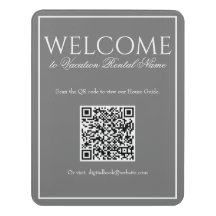 Classic Simple Gray Digital QR Code Welcome Sign