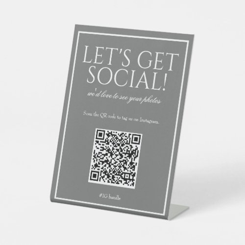 Classic Simple Gray QR Code Social Media Sign