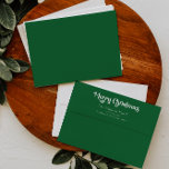 Classic Simple Green Merry Christmas Envelope<br><div class="desc">Celebrate the season with this unique, classic simple green Merry Christmas envelope featuring a touch of vintage charm. The minimalist design showcases an elegant green color palette, evoking the cozy spirit of winter. Its modern and fun appeal, paired with the traditional wording, creates a perfect balance between boldness and classiness....</div>